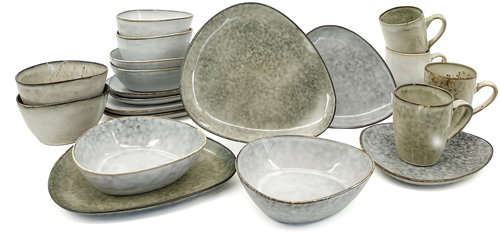 Clay Dining set Triangle, 20 pieces - Dish Set - Main image