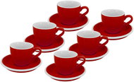 by inspire Set 6 pcs - Presso cup with saucer Roma, 75 ml, red - Set of Cups
