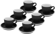 by inspire Set 6 pcs - Presso cup with saucer Roma, 75 ml, black - Set of Cups