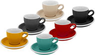 by inspire Set 6 pcs - Presso cup with saucer Roma, 75 ml, mix of colours - Set of Cups