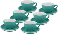 by inspire Set 6 pcs - Cappuccino cup with saucer Roma, 180 ml, turquoise - Set of Cups