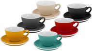 by inspire Set 6 pcs - Cappuccino cup with saucer Roma, 180 ml, mix of colours - Set of Cups