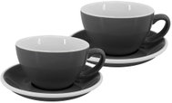 by inspire Set 2 pcs - Latte cup with saucer Roma, 250 ml, grey - Set of Cups
