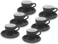 by inspire Set 6 pcs - Presso cup with saucer Milano, 75 ml, grey - Set of Cups