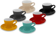 by inspire Set 6 pcs - Presso cup with saucer Milano, 75 ml, mix of colours - Set of Cups