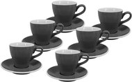 by inspire Set 6 pcs - Lungo cup and saucer Milano, 150 ml, grey - Set of Cups