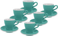 by inspire Set 6 pcs - Lungo cup and saucer Milano, 150 ml, turquoise - Set of Cups