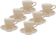 by inspire Set 6 pcs - Lungo cup and saucer Milano, 150 ml, ivory - Set of Cups