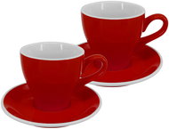 by inspire Set 2 pcs - Latte cup with saucer Milano, 220 ml, red - Set of Cups