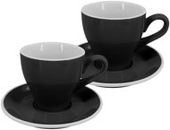 by inspire Set 2 pcs - Latte cup with saucer Milano, 220 ml, black - Set of Cups