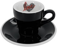by inspire Presso cup and saucer Milano - Heart, 75 ml, black - Cup