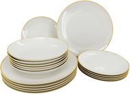 by inspire 18-piece plate set Linea Yellow, yellow line - Set of Plates