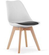 TEXTILOMANIE Bílo - černá židle Bali mark s bukovými nohami - Jídelní židle