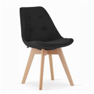 TEXTILOMANIE Černá židle s bukovými nohami Daren nori  - Jídelní židle