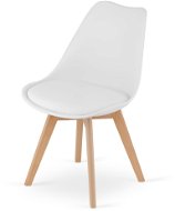 TEXTILOMANIE Bílá židle Bali mark s bukovými nohami - Jídelní židle