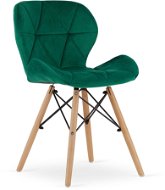 TEXTILOMANIE Zelená stolička Lago velvet - Jedálenská stolička
