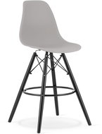 TEXTILOMANIE Šedá barová židle Carbry s černými nohami - Barová židle