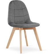 TEXTILOMANIE Tmavě šedá sametová jídelní židle Bora - Jídelní židle