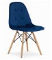 TEXTILOMANIE Modrá sametová jídelní židle Dumo - Jídelní židle