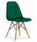 TEXTILOMANIE Zelená zamatová jedálenská stolička Dumo - Jedálenská stolička