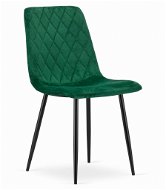 TEXTILOMANIE Zelená zamatová stolička Turin s čiernymi nohami - Jedálenská stolička