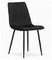TEXTILOMANIE Čierna zamatová stolička Turin s čiernymi nohami - Jedálenská stolička