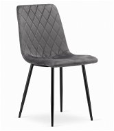 Jídelní židle TEXTILOMANIE Tmavě šedá sametová židle Turin s černými nohami - Jídelní židle