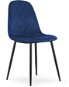 TEXTILOMANIE Modrá sametová židle Asti s černými nohami - Jídelní židle