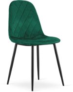 TEXTILOMANIE Zelená sametová židle Asti s černými nohami - Jídelní židle