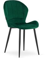 TEXTILOMANIE Zelená sametová židle Terni s černými nohami - Jídelní židle