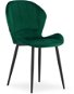 TEXTILOMANIE Zelená zamatová stolička Terni s čiernymi nohami - Jedálenská stolička