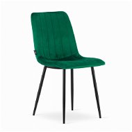 TEXTILOMANIE Zelená sametová židle Lava s černými nohami - Jídelní židle