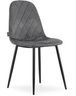 TEXTILOMANIE Tmavě šedá sametová židle Asti  s černými nohami - Jídelní židle