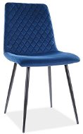 TEXTILOMANIE Tmavě modrá židle Irys velvet s černými nohami - Jídelní židle