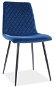 TEXTILOMANIE Tmavě modrá židle Irys velvet s černými nohami - Jídelní židle