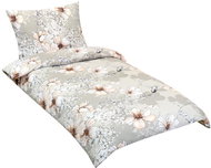 BELLATEX Linen crepe 80/314 coffee hibiscus 140 × 220 cm, 70 × 90 cm - Bed Linen