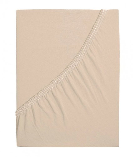 B. E. S. PETROVICE Jersey cotton sheet IDEAL 90 × 200 cm, brown coffee - Bedsheet - Main image