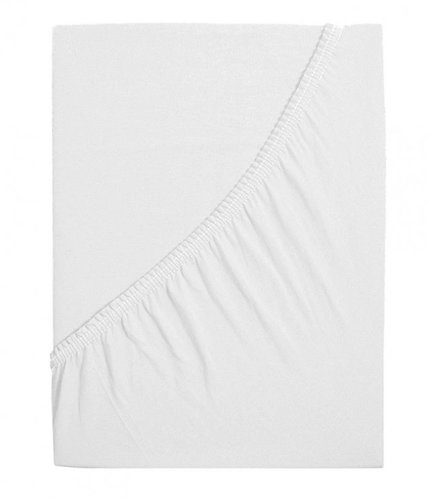 B. E. S. PETROVICE Jersey cotton sheet IDEAL 180 × 200 cm, white - Bedsheet - Main image