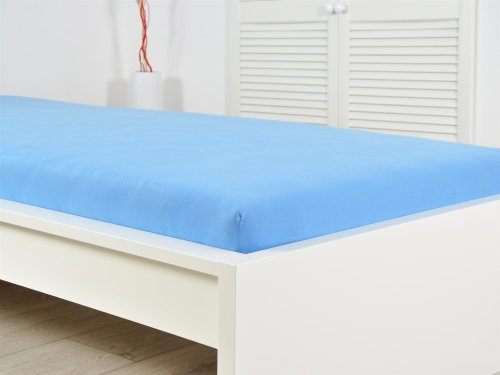 B. E. S. PETROVICE Jersey cotton sheet IDEAL 180 × 200 cm, sky blue - Bedsheet - Main image