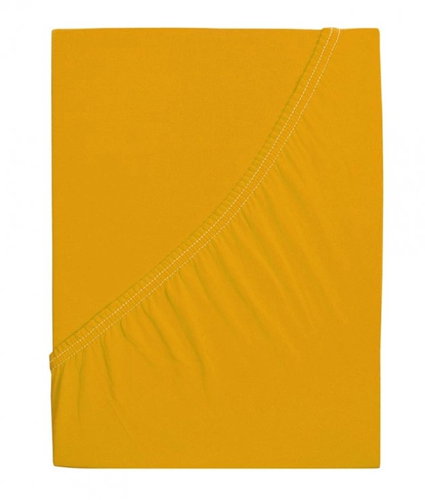 B. E. S. PETROVICE Jersey combed cotton sheet MAKO 90 × 200 cm, deep yellow - Bedsheet - Main image