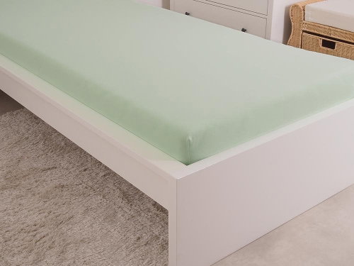 B. E. S. PETROVICE Jersey combed cotton sheet MAKO 180 × 200 cm, light green - Bedsheet - Main image