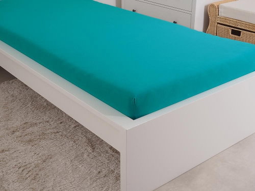 B. E. S. PETROVICE Jersey combed cotton sheet MAKO 180 × 200 cm, turquoise green - Bedsheet - Main image