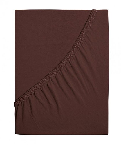 B. E. S. PETROVICE Jersey combed cotton sheet MAKO 180 × 200 cm, dark brown - Bedsheet - Main image