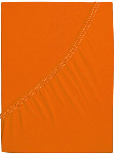 B.E.S. PETROVICE Prostěradlo Jersey česaná bavlna MAKO 120 × 200 cm, sytě oranžové - Bedsheet - Main image