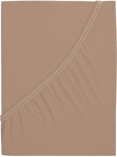B. E. S. PETROVICE Jersey combed cotton sheet MAKO 200 × 200 cm, brown walnut - Bedsheet - Main image