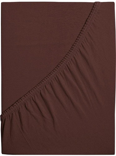 B. E. S. PETROVICE Jersey combed cotton sheet MAKO 120 × 200 cm, dark brown - Bedsheet - Main image
