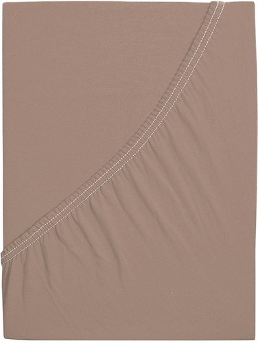 B. E. S. PETROVICE Jersey mat with elastane LYCRA 120 × 200 cm, brown walnut - Bedsheet - Main image