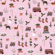 Be Nice EKO Christmas wrapping paper English fairy tale 3 pcs, pink - Wrapping Paper