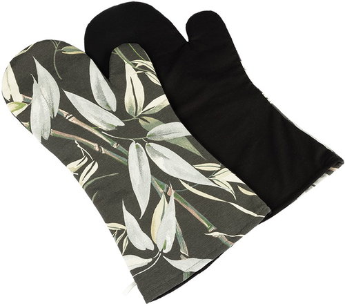 BELLATEX Ema Barbecue gloves long 22 × 46 cm bamboo/black 2 pcs - Oven Mitt - Main image