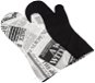 BELLATEX Ema Grilovací rukavice dlouhá 22 × 46 cm noviny černé/černá 2 ks - Oven Mitt